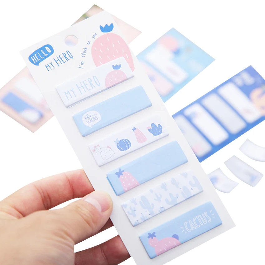 1 упак./лот Бумага блокнот кактус для заметок Kawaii Закладка книги сообщение