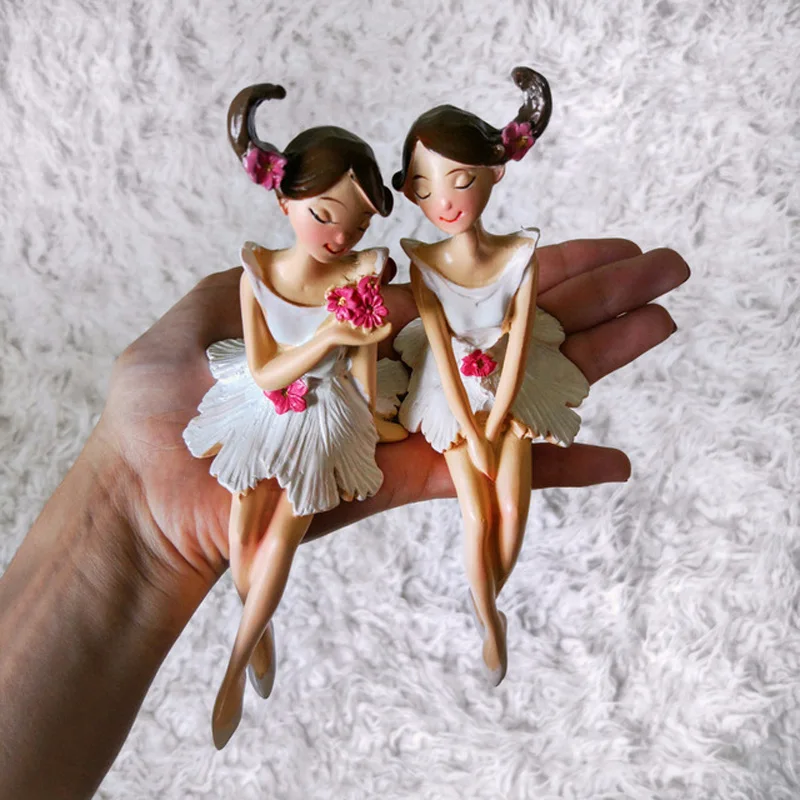 

2pcs/set Beautiful Angel Resin Figurines Miniatures Fairy Wedding Decor Ornaments Craft Home Decoration Hogar Moderno Gifts