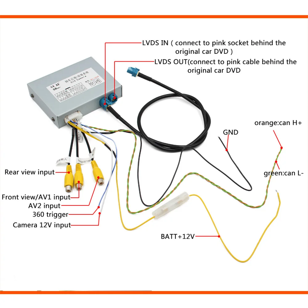 

Car Camera Interface For Bmw CIC 2009-2012 X1/X5/X6/3/5/6/7 Series E60 E90 E70 Parking System Retrofit Rear view 360 Camera