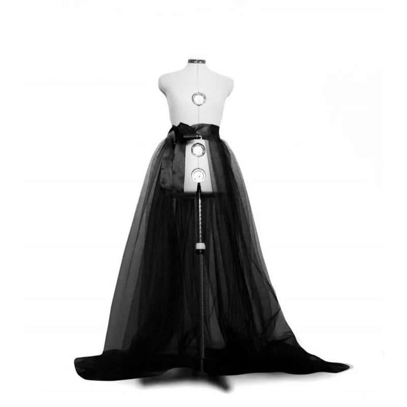 

Real Picture Long Skirt With Sash Tulle Skirts Court Train Jupe Femme mujer faldas Tulle Skirts Women Party Wear