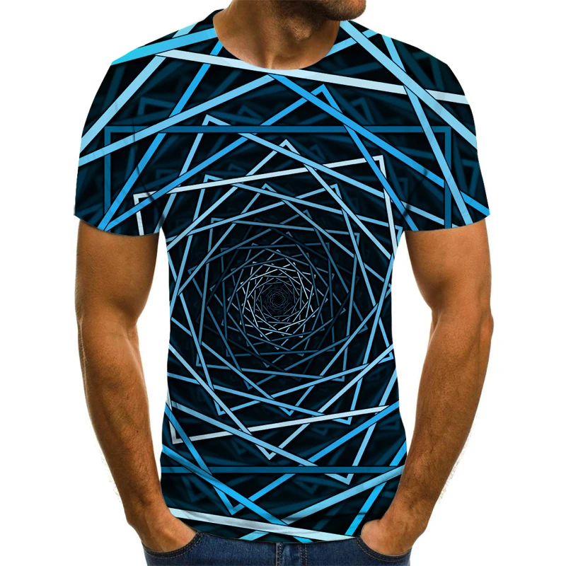 

New men's 3D T-shirt vortex printing men's fashion casual T-shirt Harajuku style parent-child dress