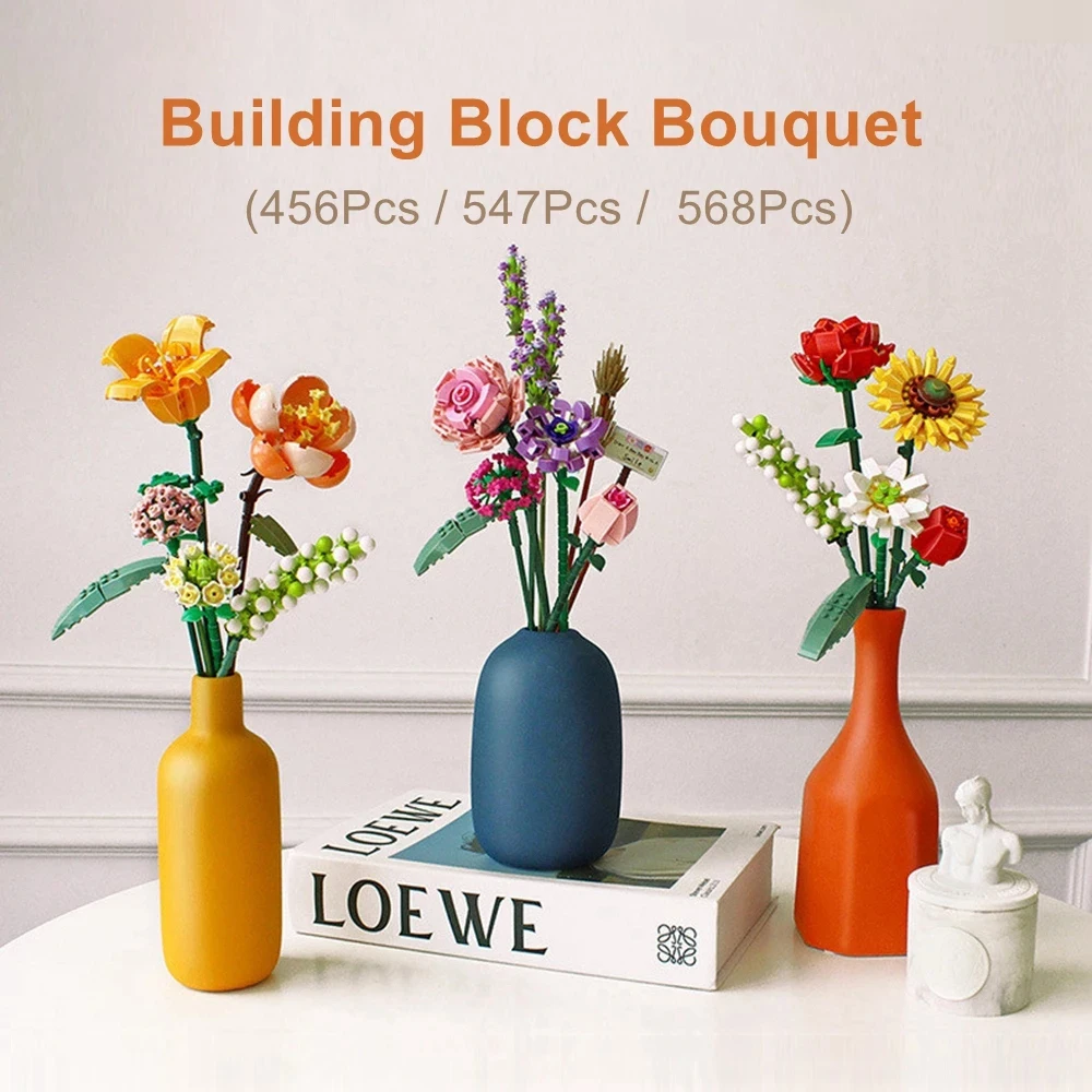 

Мини-кубики LOZ Moc, конструктор для девочек, игрушки, цветы, пазл, горшок, растения, домашний декор, подарок на день Святого Валентина, игрушки д...