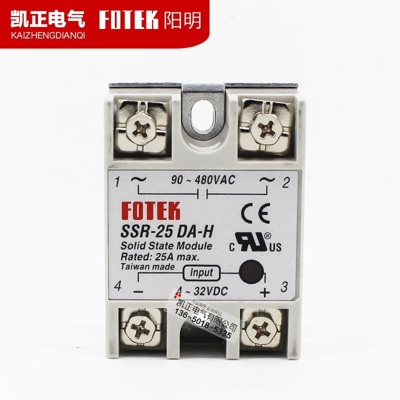 

Brand new original authentic Taiwan Yangming FOTEK DC controlled AC solid state relay SSR-25DA-H free shipping