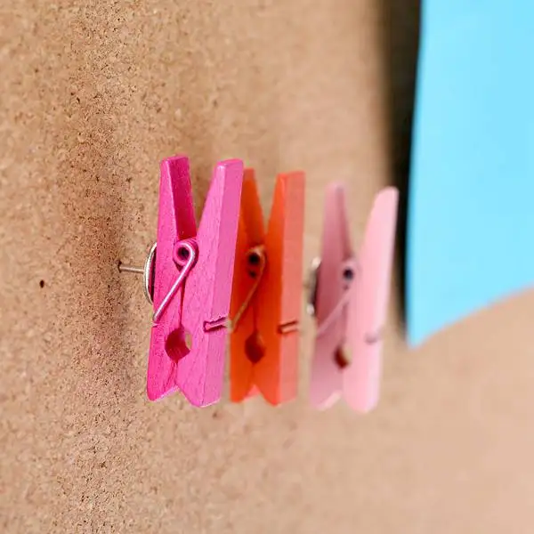 

Push Pins with Wooden Clips Pushpins Tacks Thumbtacks, Creative Paper Clips with Pins for Cork Boards Notes Photos Wall and Craf