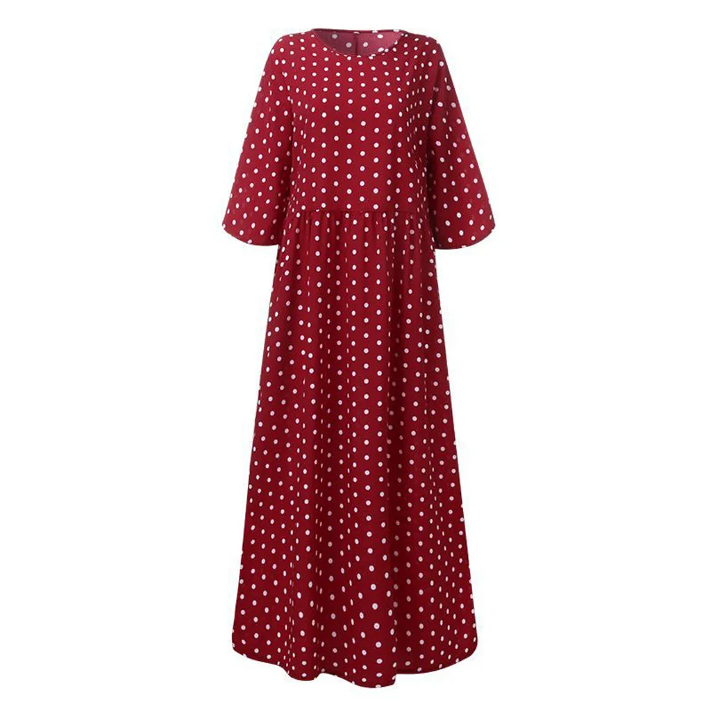 Женское богемное платье в горошек Jaycosin повседневное свободное пляжное большого