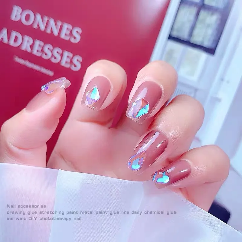 

30pcs Mix Shape Nail Rhinestones Shiny Glass Nail Decoration Transparent AB Nail Rhinestones Crystal Glitter Nail Stones