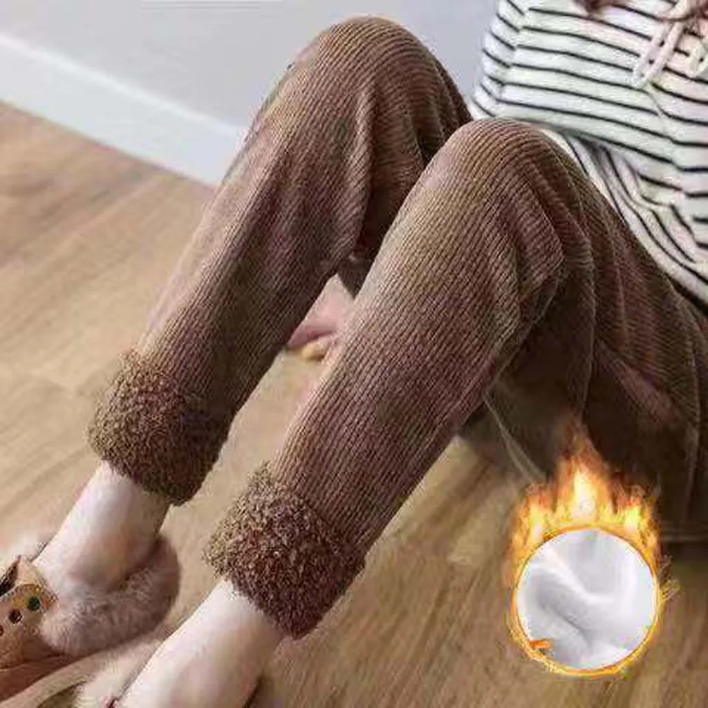 Женские зимние толстые кашемировые штаны из овчины теплые женские повседневные