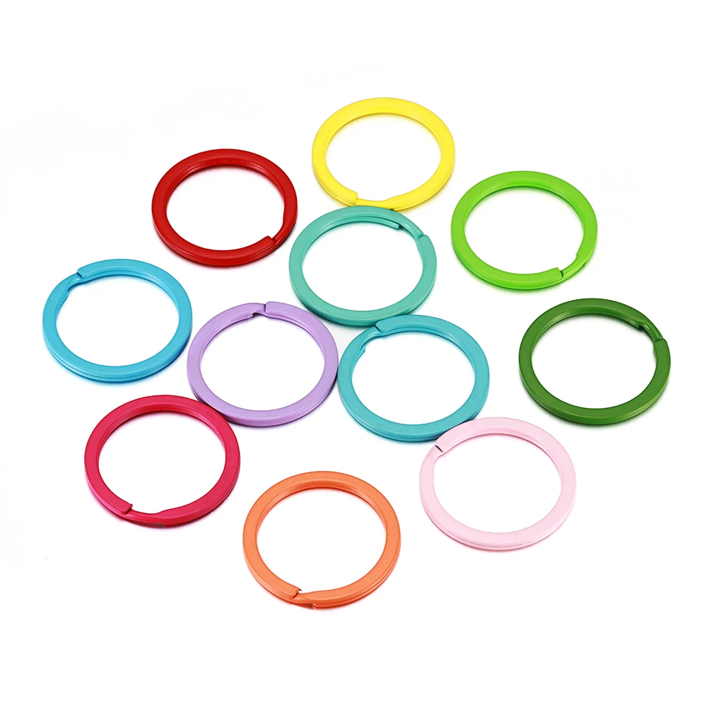 

20pcs/lot 30mm Colorful Split Key Ring Round Blank Split Key Ring Holder for DIY Keychain Jewelry Making Accessories Supplies