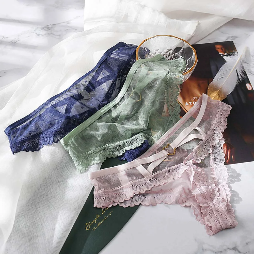 Сексуальные трусики-стринги кружевные сетчатые трусики с заниженной талией