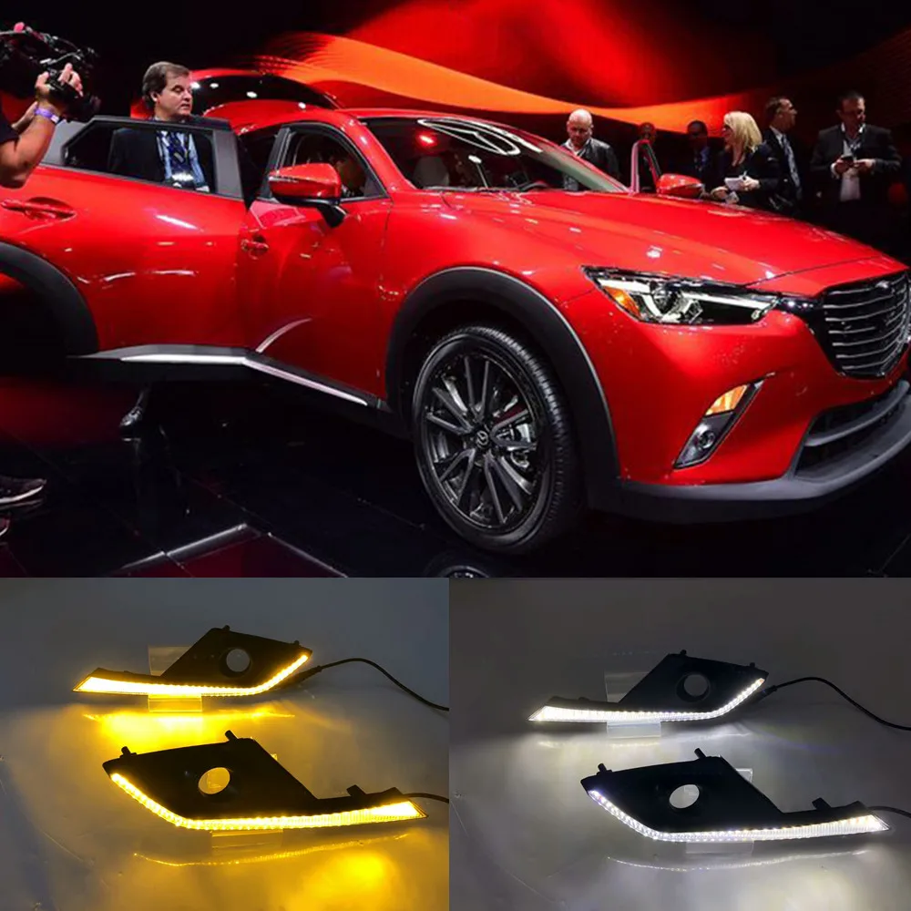 2 шт. Автомобильные светодиодные дневные ходовые огсветильник для Mazda CX 3 CX3 2015 2016