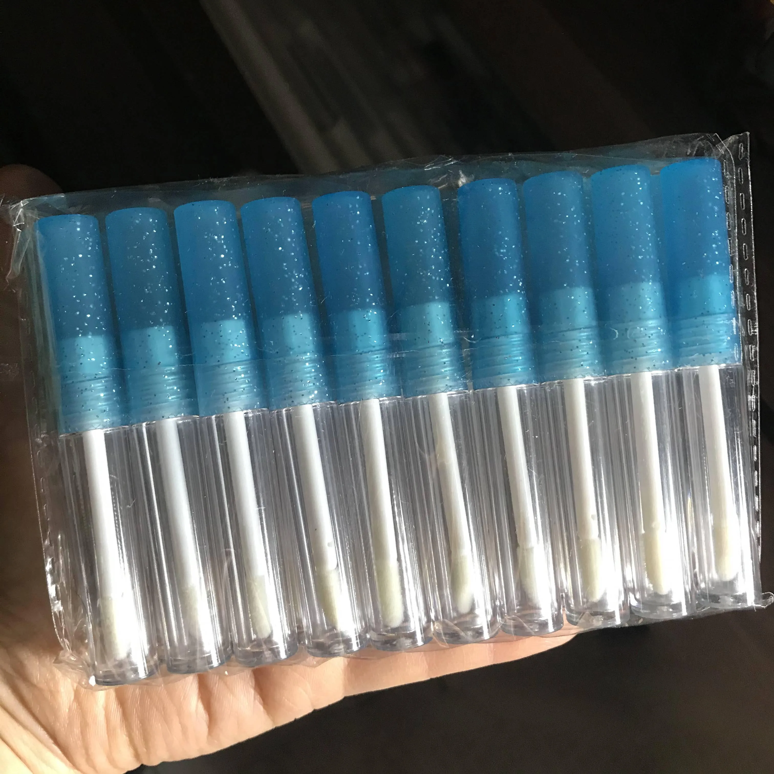 

Пустой тюбик для блеска для губ, 1,3 мл, синяя глазурь для губ, флакон для туши, туба с расческой для ресниц упаковочный контейнер