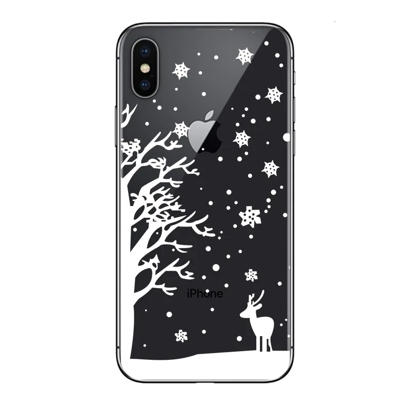 Christmas New Year Cover For iPhone 11 Max Pro XR 8 7 6 6S 5S Plus Cartoon Santa Claus Elk Phone Case For iPhone 11Pro X XS Max