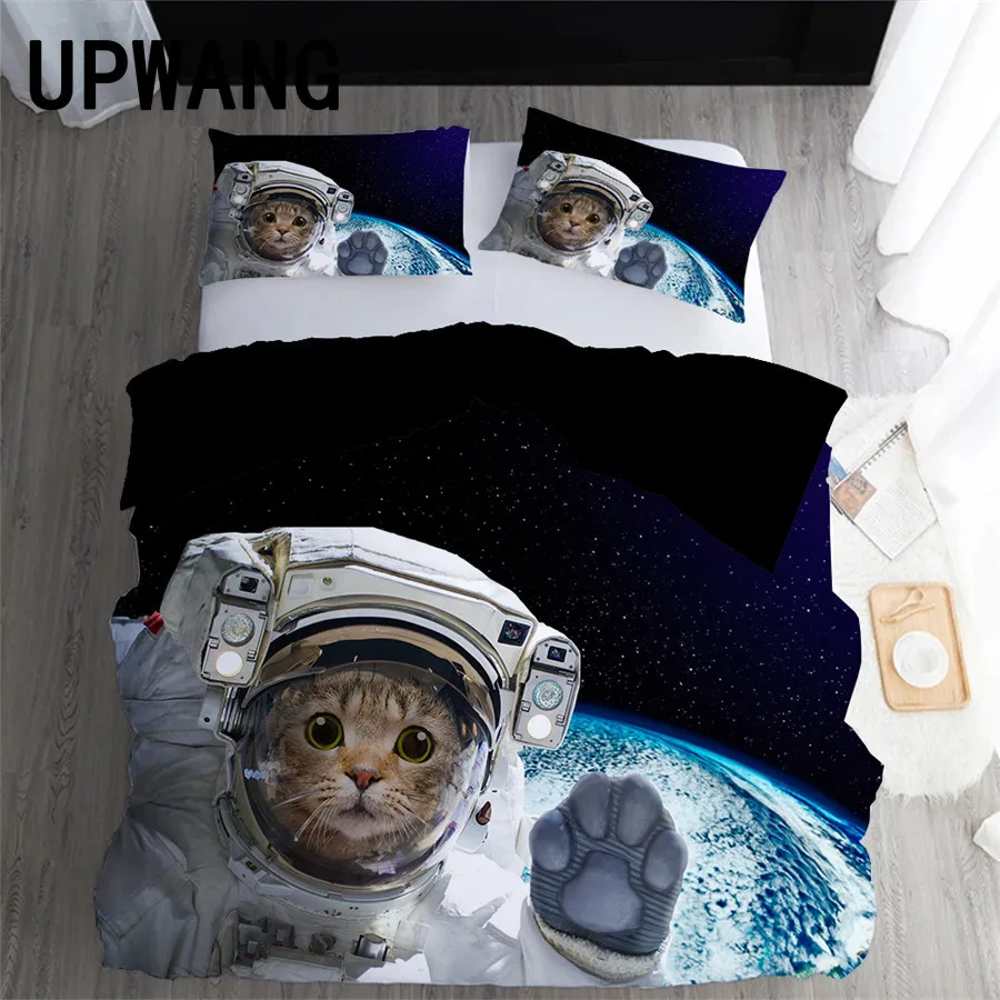 

UPWANG 3D комплект постельного белья с принтом космонавта, пододеяльник/пододеяльник с наволочкой, набор домашнего текстиля # YHY14