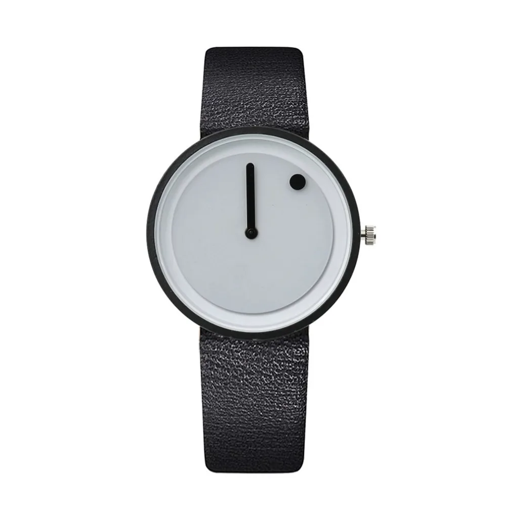 CB Поворотные Часы с белым точечным часовым ремешком кожаный ремень повседневные