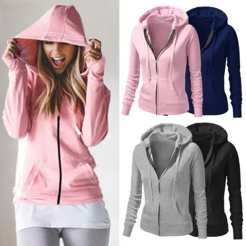 

Fashion Europe Hoodies Sweatshirt Women Long-sleeved Hooded Tracksuit Sports Sweatshirt 2021 Winter Casual Loose Jumper Zip Up