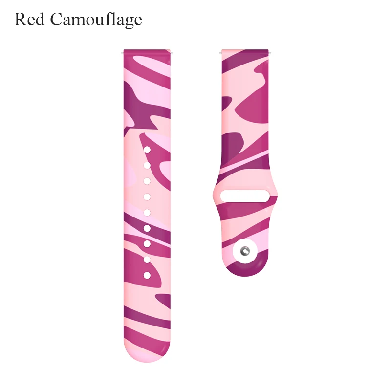 Red camouflage BOORUI pulsera amazfit ремешок bip силиконовая смазка 20 мм ремешок для часов Ремешок для наручных часов для xiaomi huami amazfit bip темп lite ремень 20 мм - Цвет: Red camouflage