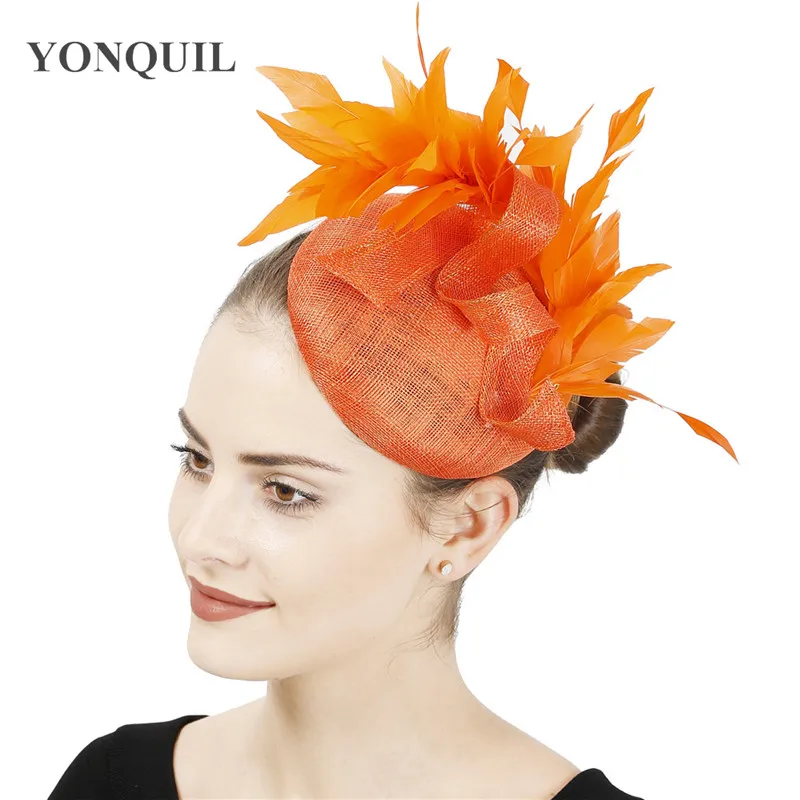 Высокое качество 4-Слои Sinamay Свадебные чародей вечерние шляпа женская элегантная