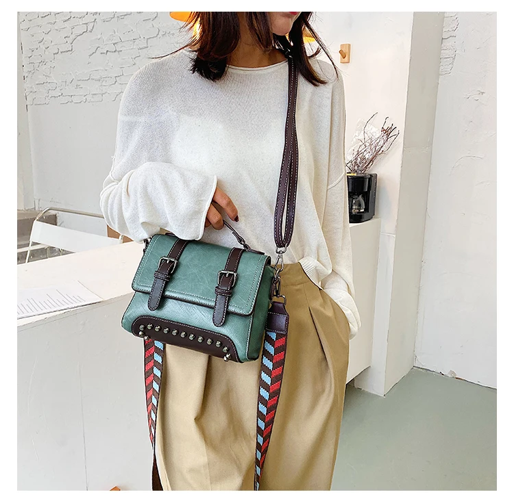

Vintage Women's Handbags High Quality Pu Leather Crossbody Shoulder Bags 2021 New Fashion Ladies Designer Small Squre Bag Purses