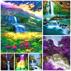 Алмазная живопись, пейзаж Стразы 5D, алмазная вышивка, водопад, вышивка крестиком из бисера, ручная работа, подарок