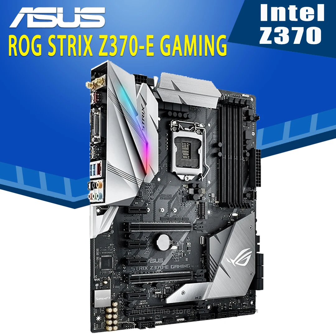 Verkauf LGA 1151 Asus ROG STRIX Z370-E GAMING Motherboard Unterstützung 8th 9th-Gen Intel Core I7/i5/i3 CPU DDR4 Overlocking Z370 Placa-Mãe