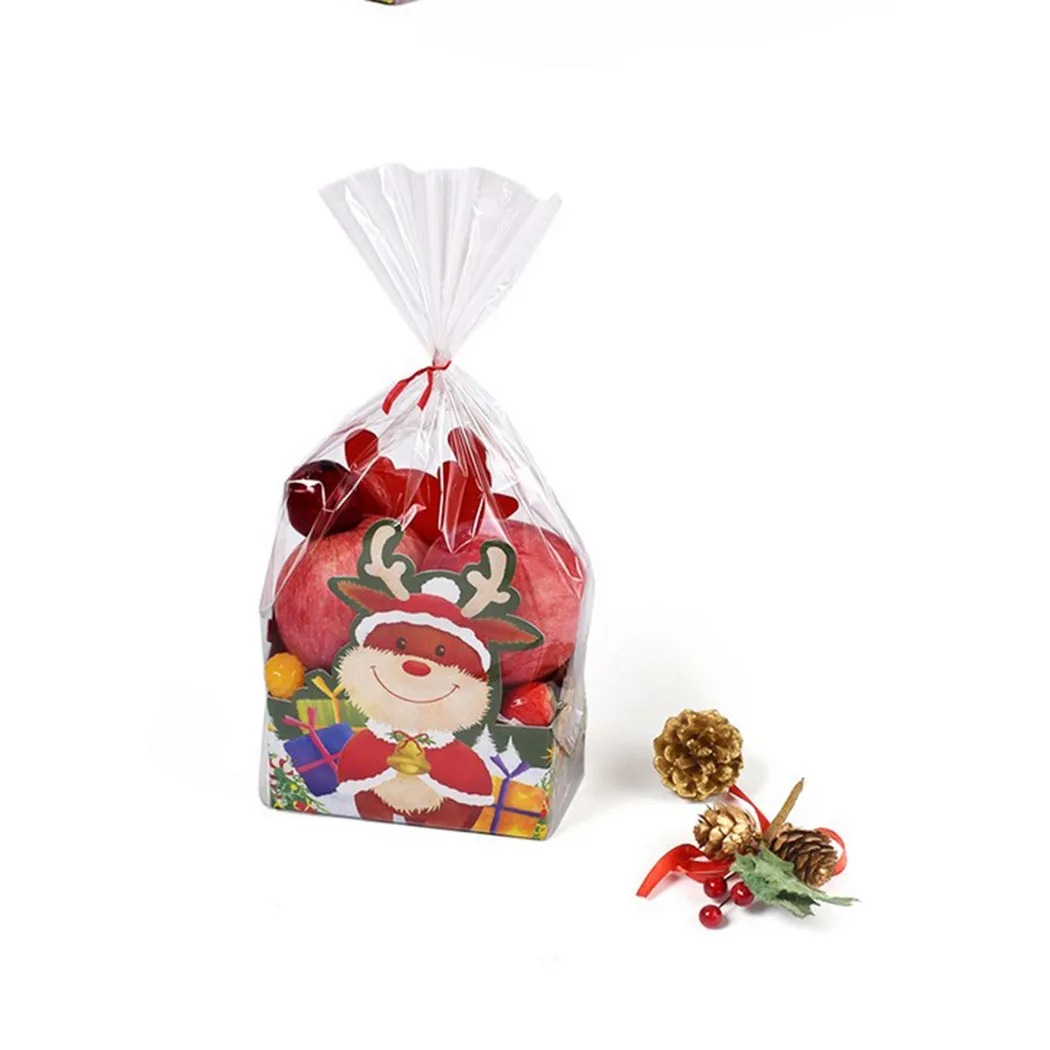 

10pcs Christmas Candy Gift Boxes Party Favour With Santa For Xmas Basket Merry Christmas Paper Packaging Box Party Supplies
