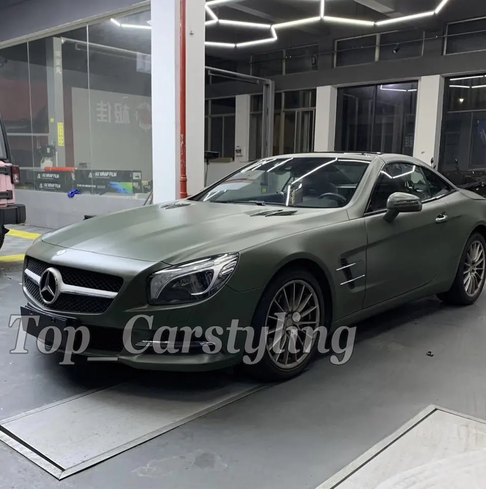 Премиум Ультра матовая Военная Зеленая виниловая пленка для автомобиля