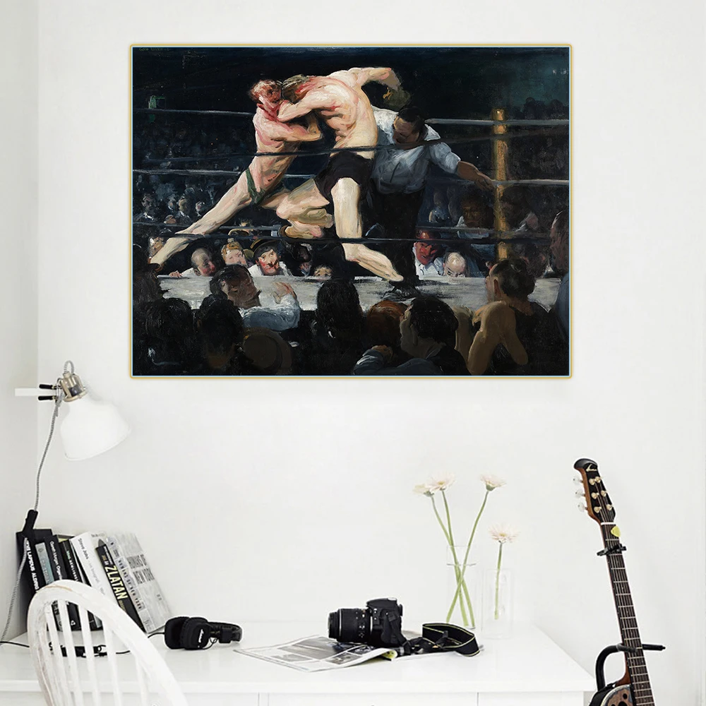 

Citon George Bellows《Stag》Canvas Art Oil Painting Boxing Artwork Poster Picture Wall Decor Modern Home Living room Decoration