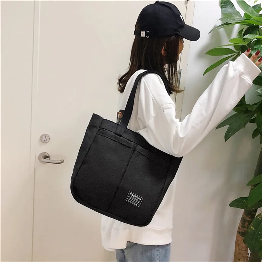 Женская Холщовая Сумка Bolsos Mujer простая вместительная винтажная сумка на молнии