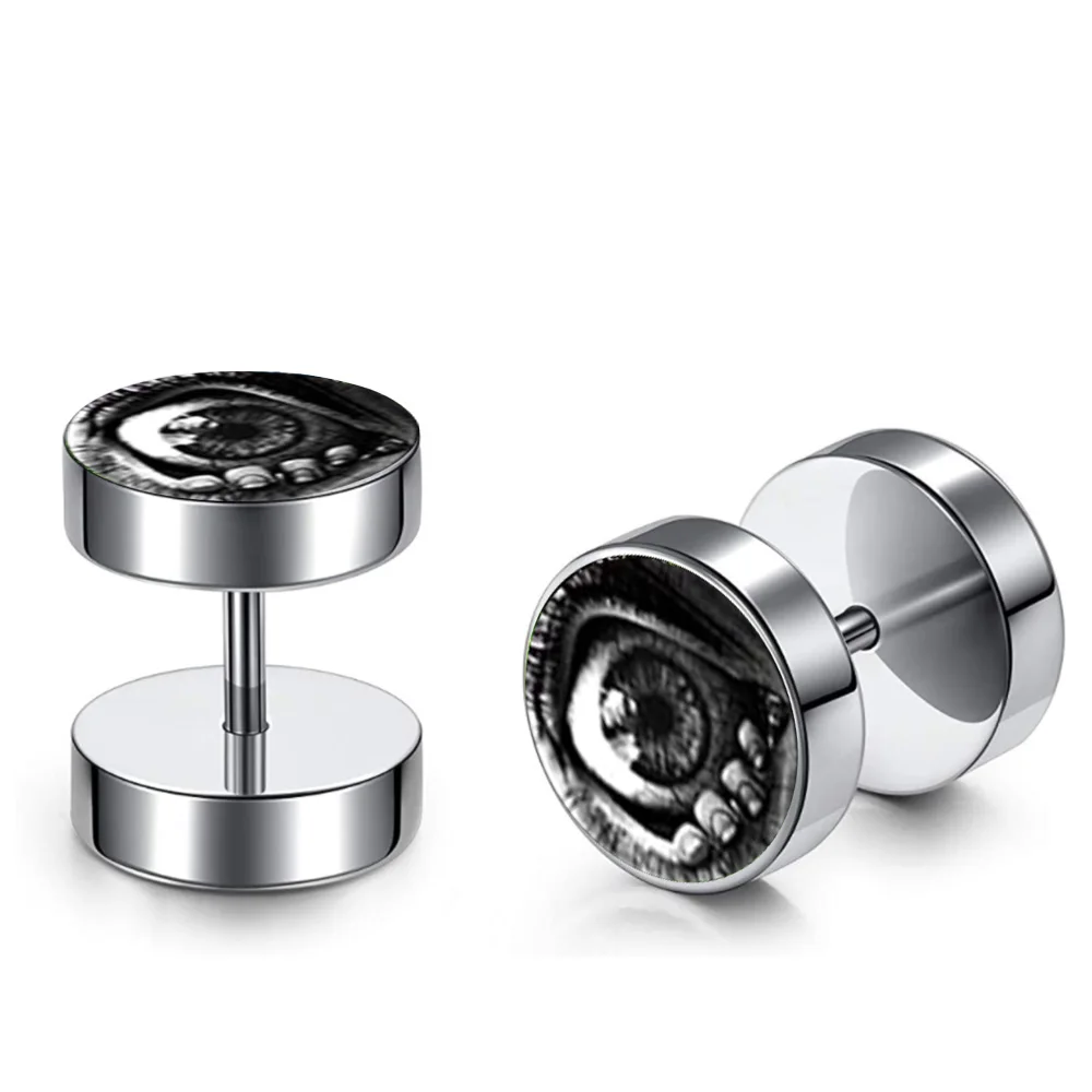 Мужские серьги-гвоздики из нержавеющей стали Поддельные Приборы Пробка Для