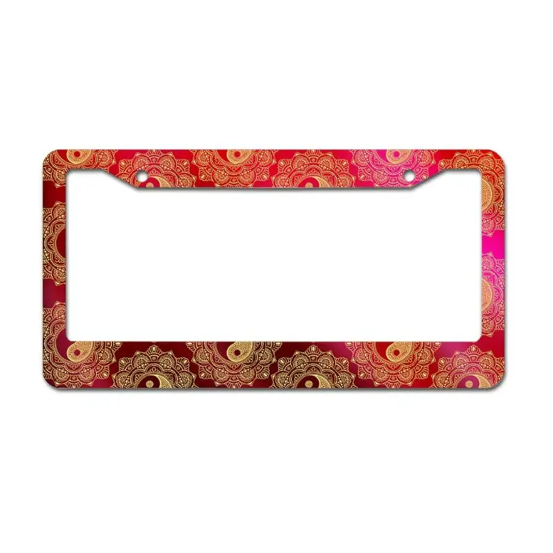 

Peceeta Yin Yang Mandala License Plate Frame 2 Holes 1 Frame Matte Aluminum Cut Inlaid Standard white 16x31cm