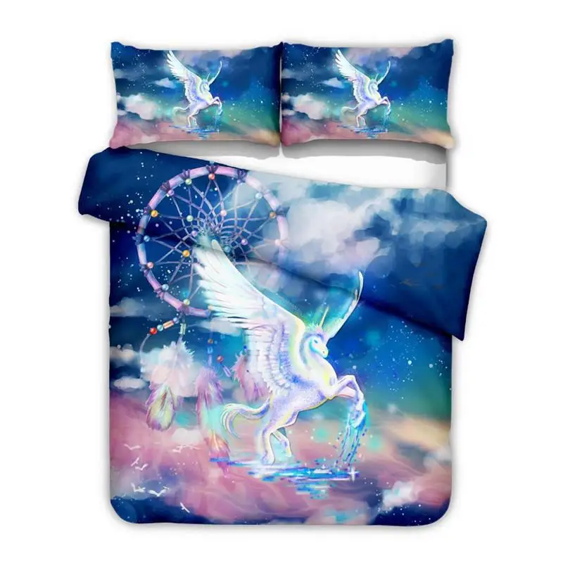 

40 Cartoon Printed Children Girl Bedding Sets Bohemia Style Duvet Covers with Pillowcases Adult Single Queen King 80082