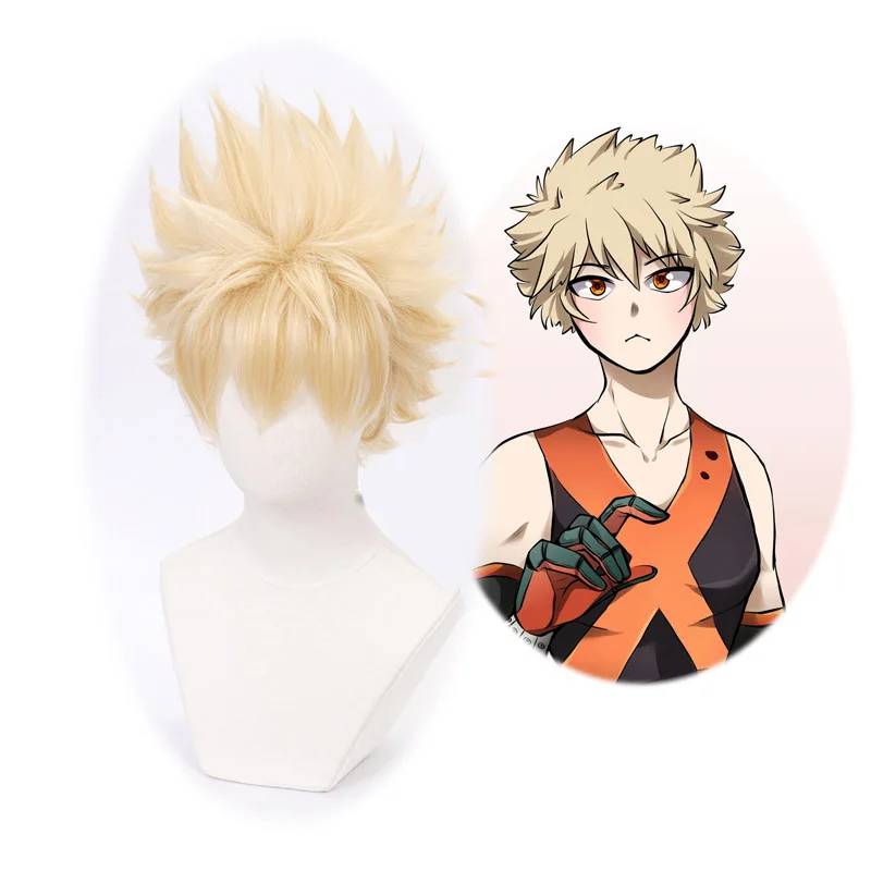 

Мой герой Академии Bakugou костюм кацуки для косплея светильник коричневый парик Синтетический термостойкий парик Хэллоуин косплей ролевой и...