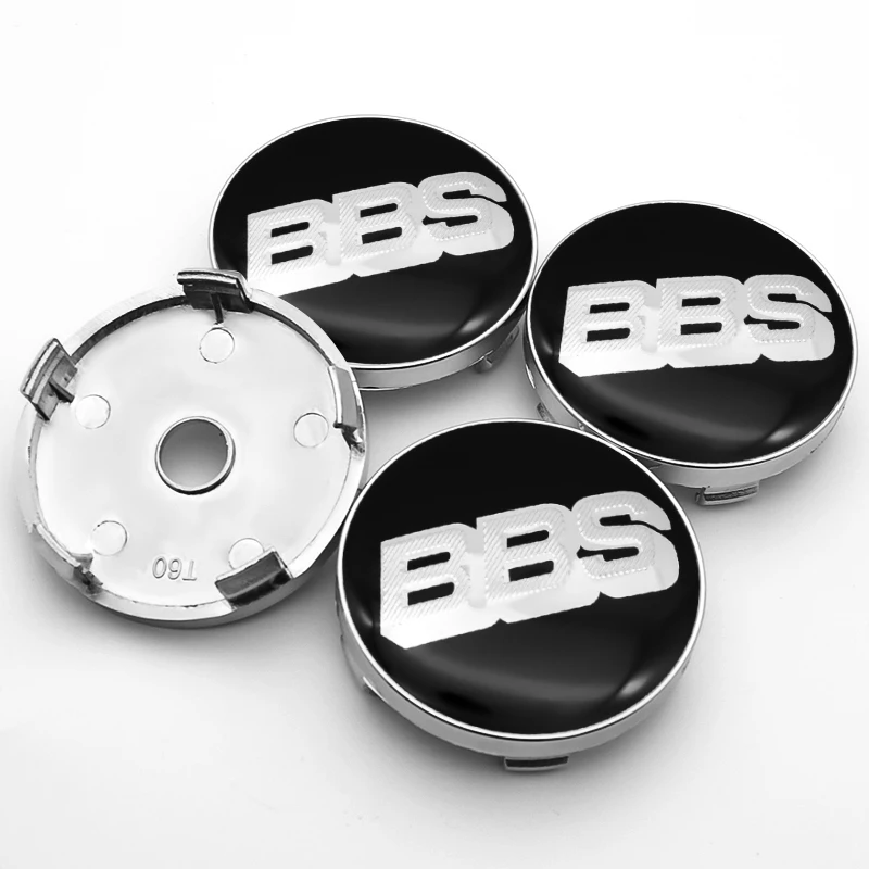 

4pcs 60mm BBS logo car wheel cover hub center + 3D logo sticker tire center dust cover suitable for BBS wheel accessories