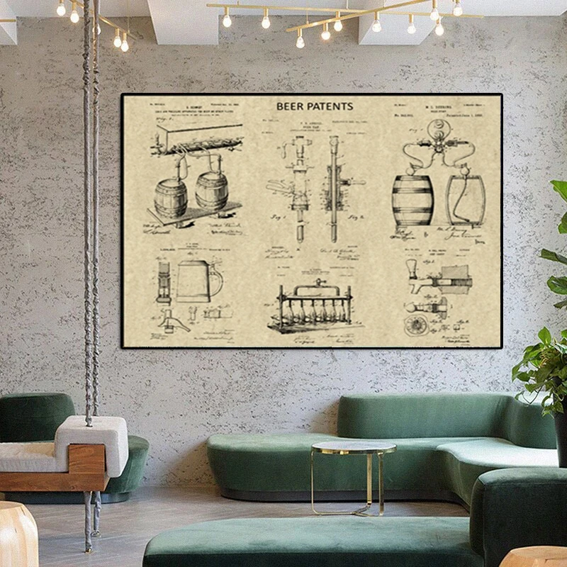 Подарок для любителей пива художественный плакат и печать крафтовое пиво
