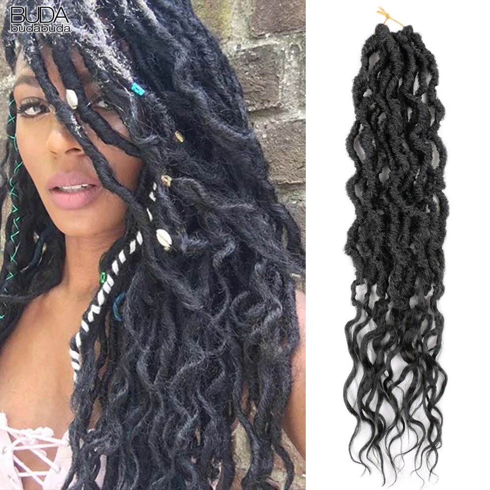 

Dreadlocks Crochet Hair Faux Locs Synthetic Hair Extensions Afro Curls Long Curly Wavy Goddess Locs Hair For African Braids