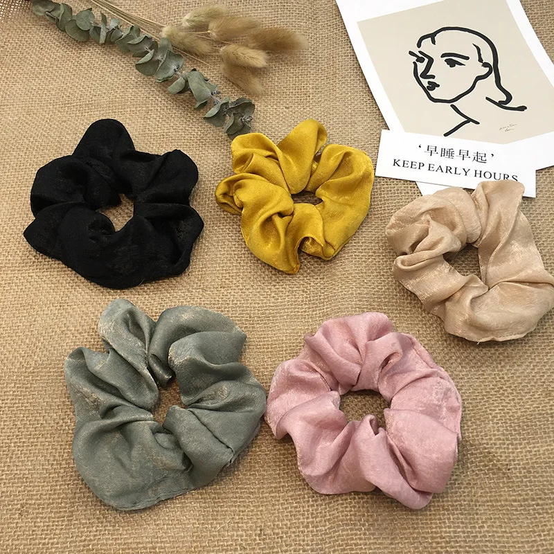 1 шт. модные однотонные резинки для волос девочек и женщин эластичные атласные