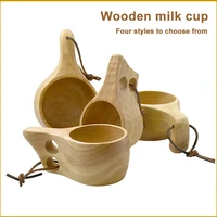 wooden milk cup outdoor camping cutlery family picnic cooking supplies water cup coffee cup travel gear four styles