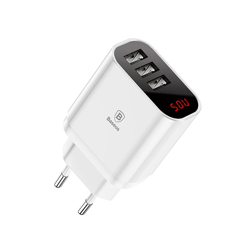 Baseus Мульти USB зарядное устройство для iPhone samsung Xiaomi Mi Быстрая зарядка Turbo несколько настенных зарядных устройств EU US Plug зарядное устройство для мобильного телефона - Тип штекера: EU Plug White