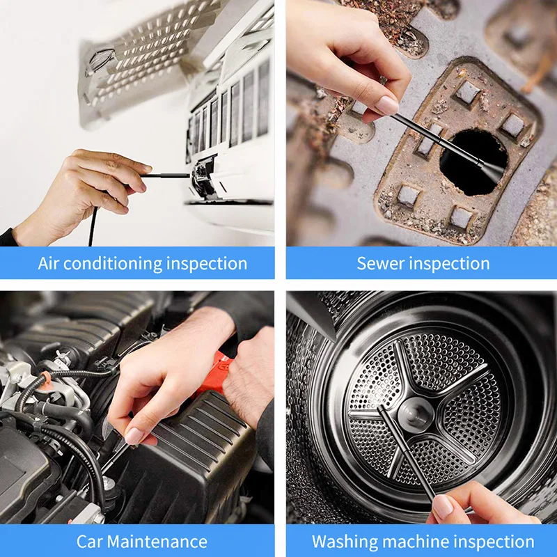 1080P Dual-Lens Endoscope Wireless with 8 LED Lights Inspection Camera Zoomable Snake For Android &amp iOS Tablet | Безопасность и