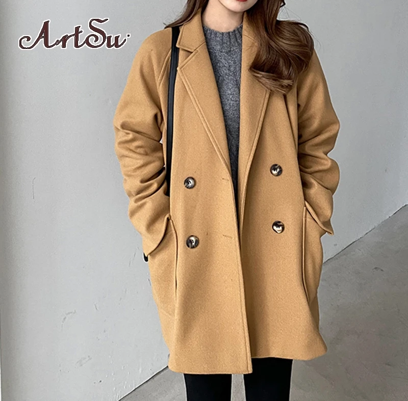 Женские куртки и блейзеры с принтом газет Artsu Длинные свободные длинным рукавом