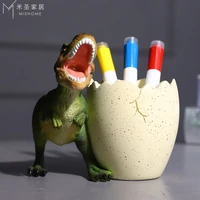 qiqipp creative cartoon dinosaur pen holder storage box desktop cute decorative resin crafts