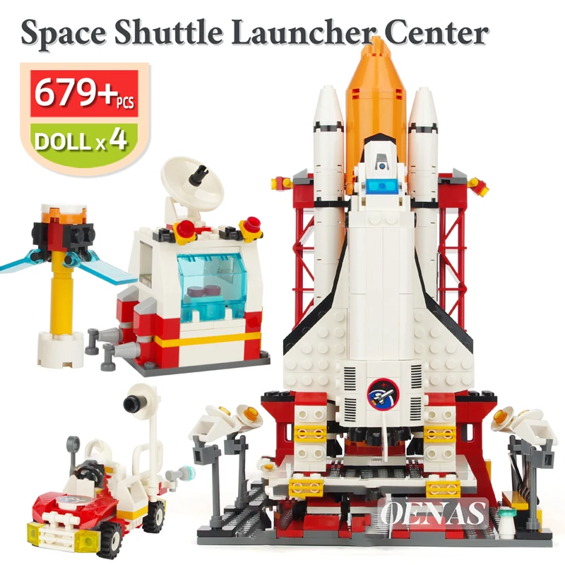 

679PCS MOC City Space Shuttle Launcher Center Space Aeroplan Rocket Model Technique Building Block Brick Boys Toy Children Gift