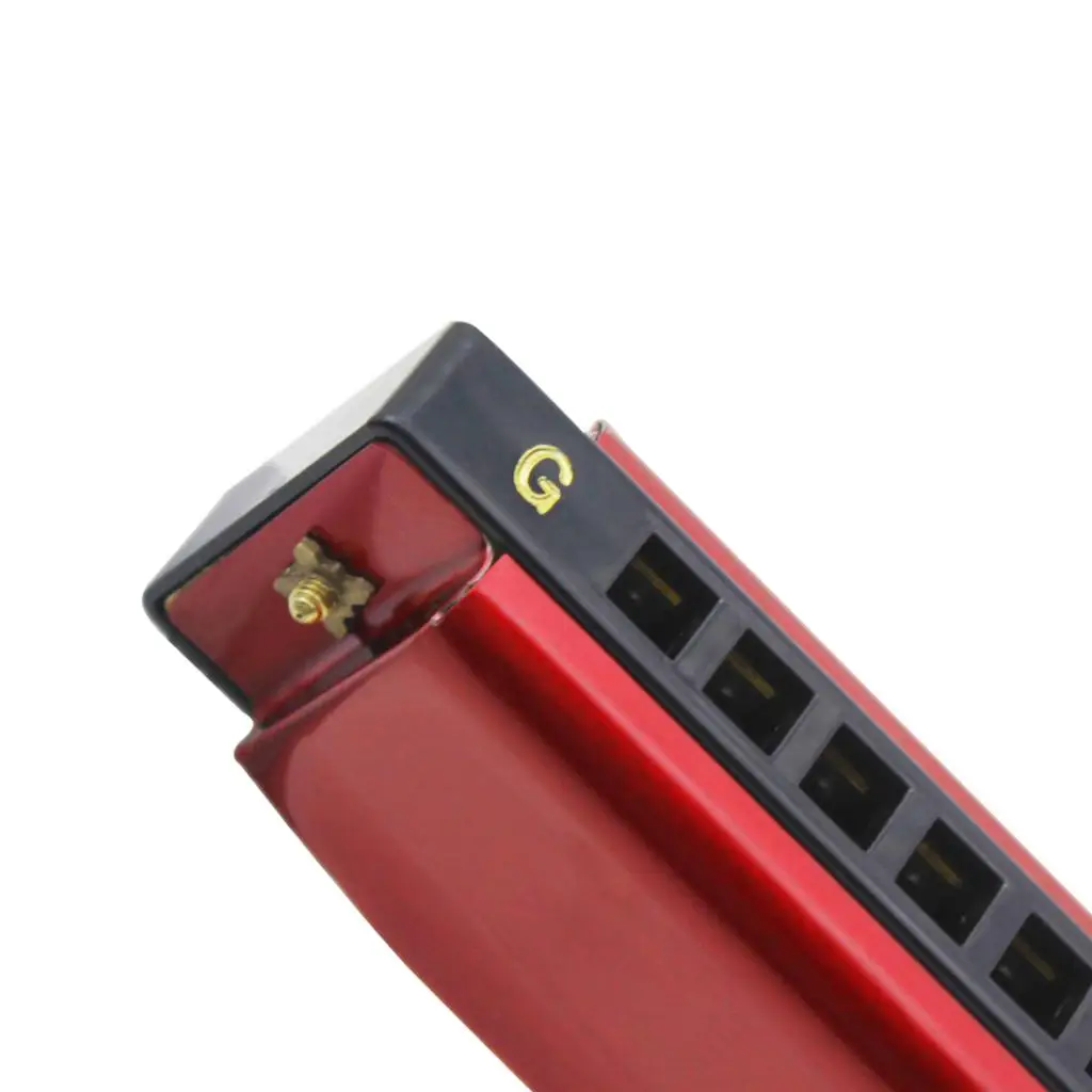 

Harmonica with Storage Box and Cleaning Cloth, 10 Holes 20 Tones, Key of G, Red