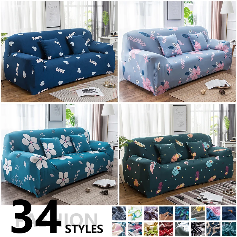 

1/2/3/4 Seater Elastic Sofa Cover for Living Room Non-Slip Stretch Slipcover Sectional Couch Cover L Shape Corner Armchair Cover