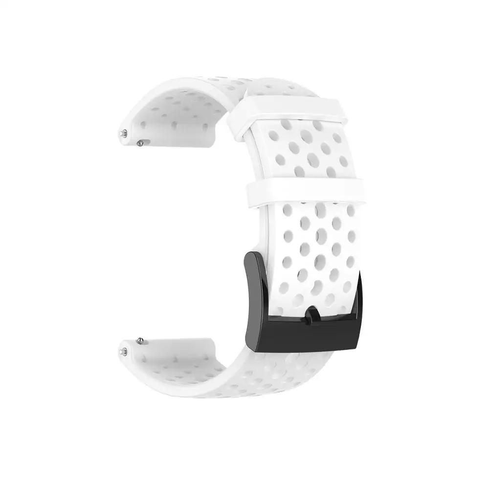 White Аксессуары для часов для Suunto 9 D5 ремешок для часов для Suunto Spartan Sport Wrist HR/Baro 24 мм силиконовый ремешок - Цвет ремешка: White