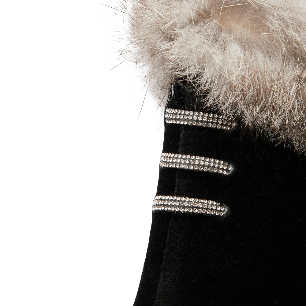 

2021 New Short High Heel Boots Women Plush Boots Snow Boots Nightclub High Heels Fashion Catwalk Shoes Party Boots 33-46