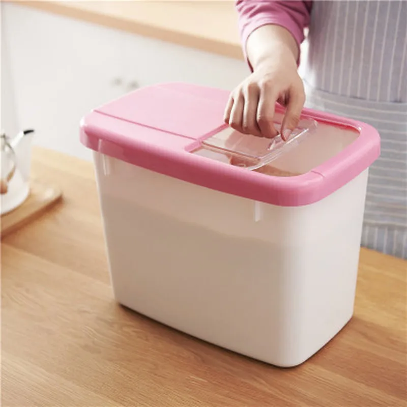 

Creative Japanese-style Thickened with Lid Kitchen Storage Box Sealed Insect-proof Moisture-proof Flour Grain Storage Bucket