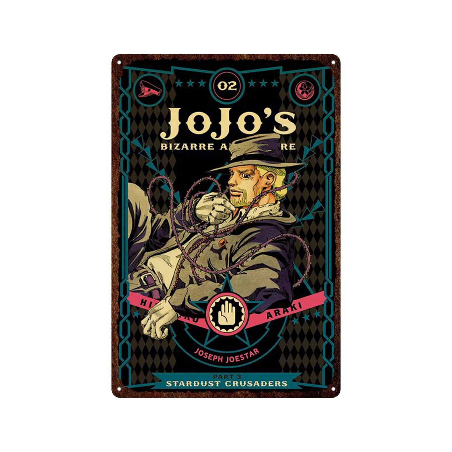 

Retro Japanese Classic Anime Metal Plaque Poster Vintage Jojo's Bizarre Adventure Tin Sign Wall Art Plate Club Room Decoration
