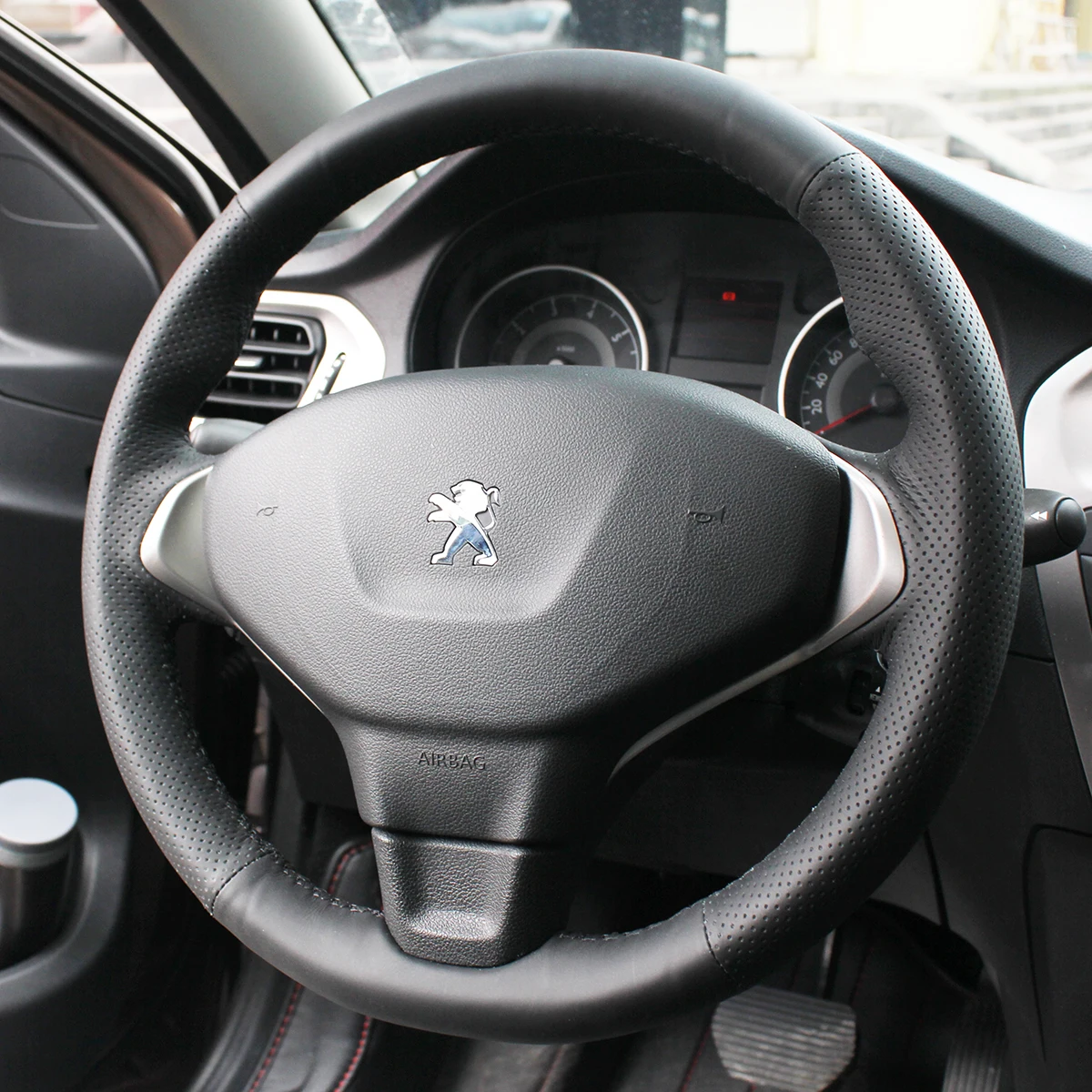 PONSNY чехлы на руль автомобиля чехол для Peugeot 301 прошитый вручную колеса из