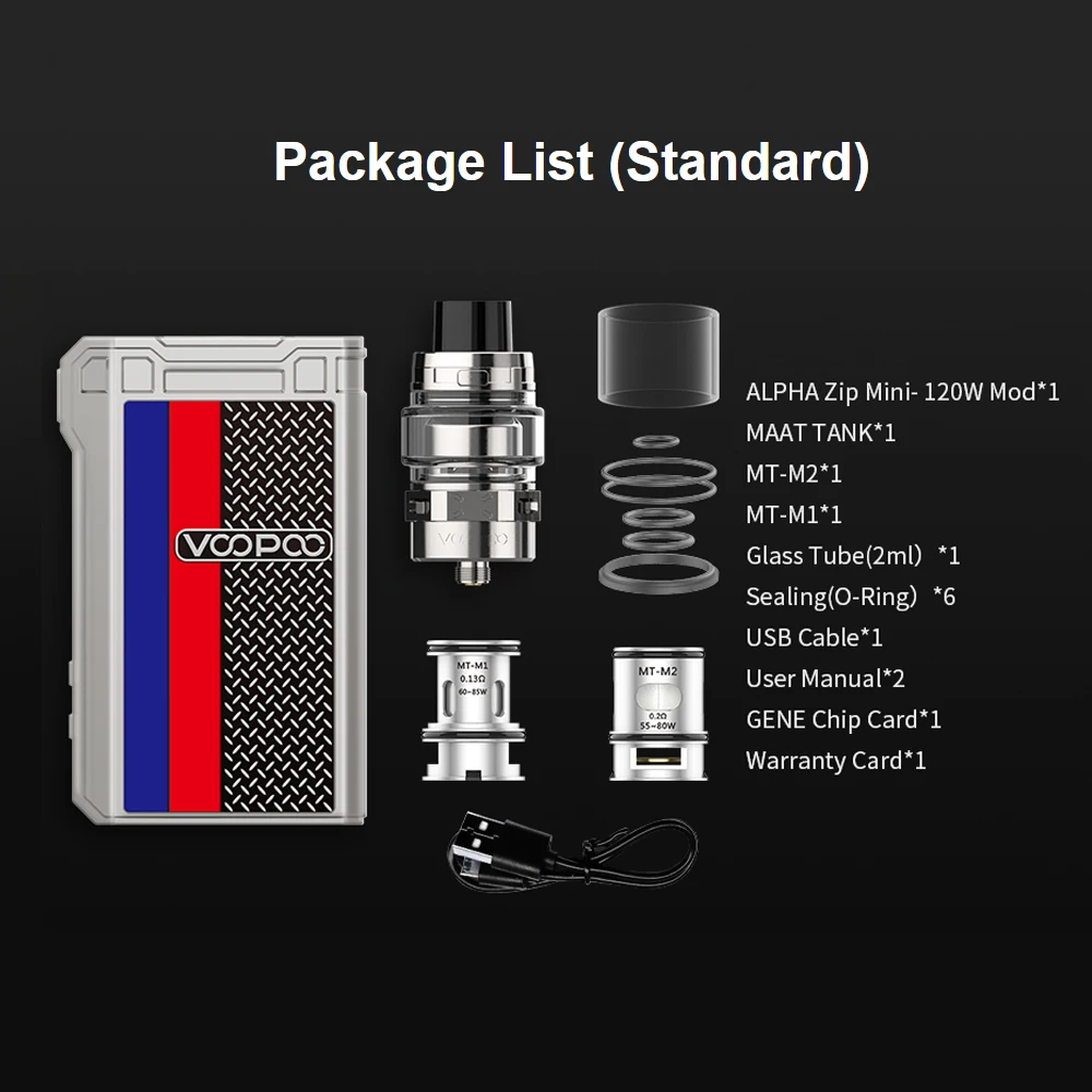 Оригинальный набор VOOPOO ALPHA ZIP Mini Vaper 4400 мАч батарея 120 Вт бокс мод испаритель Vapor Mod